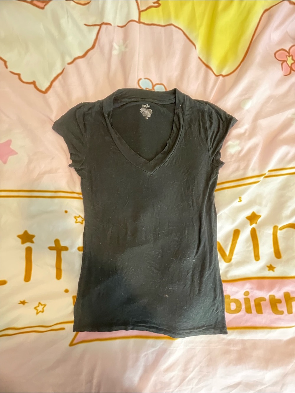 Moschino Black Short-Sleeve V-Neck Tee